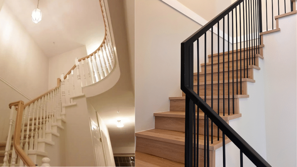 Redesigned stairs by iForest before and after